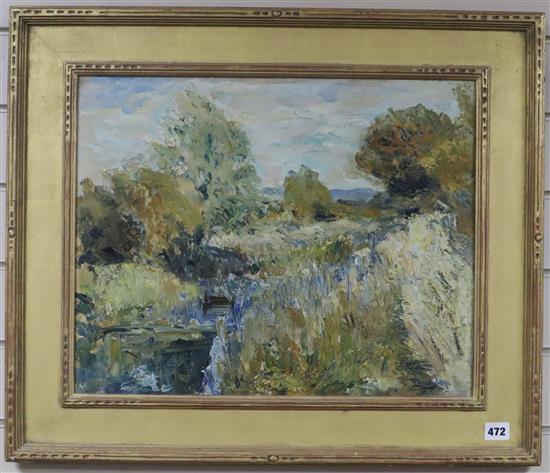 Ronald Ossory Dunlop (1894-1973), oil on canvas, Birdham Canal, 39 x 50cm